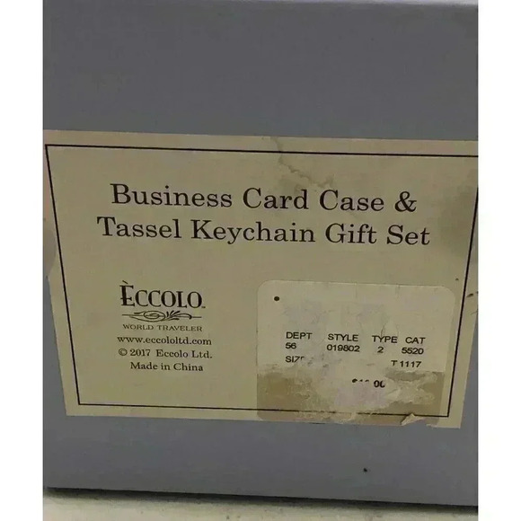 Women's Black Business Card Case Holder and Tassel Keychain Gift Set NIB - Picture 4 of 4